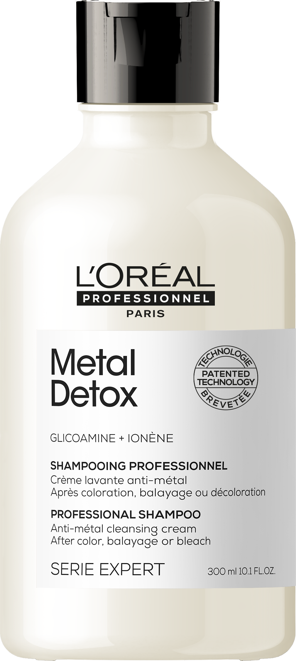 Șampon-cremă pentru detoxifiere - L’Oreal Professionnel Metal Detox - actioneaza impotriva ruperii parului si mentine culoarea, pentru toate tipurile de par decolorat, colorat sau balayage, FARA SULFATI - 300 ml