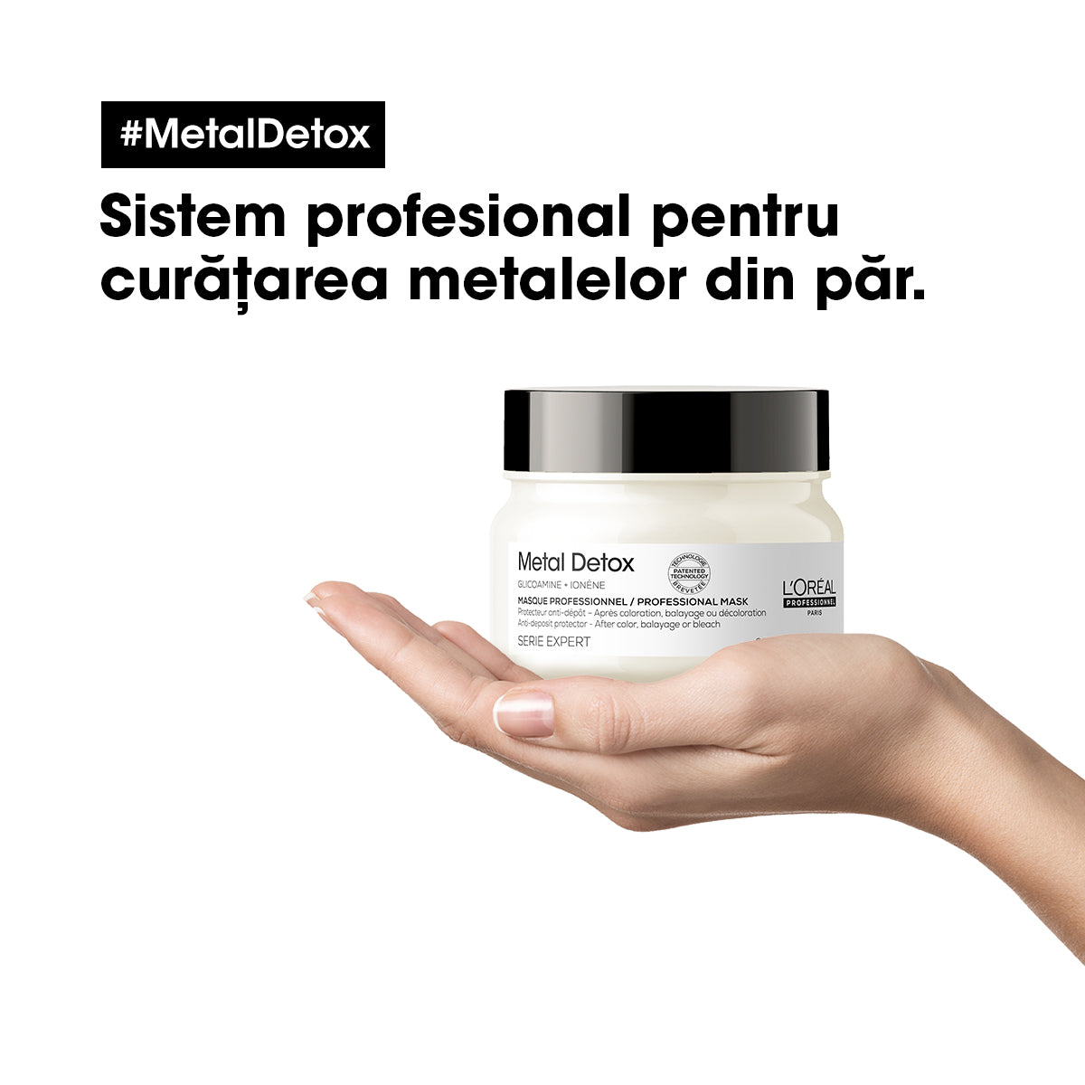 Masca de par L'Oréal Professionnel Serie Expert Metal Detox cu sistem de protectie anti-depunere a metalelor, toate tipurile de par decolorat, colorat sau balayage 250 ml