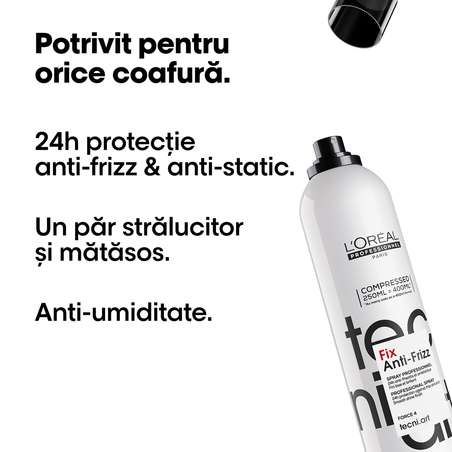 L'Oréal Professionnel Tecni.Art Fix Anti-Frizz Hairspray, 24h hold, anti-humidity & anti-static 250ml