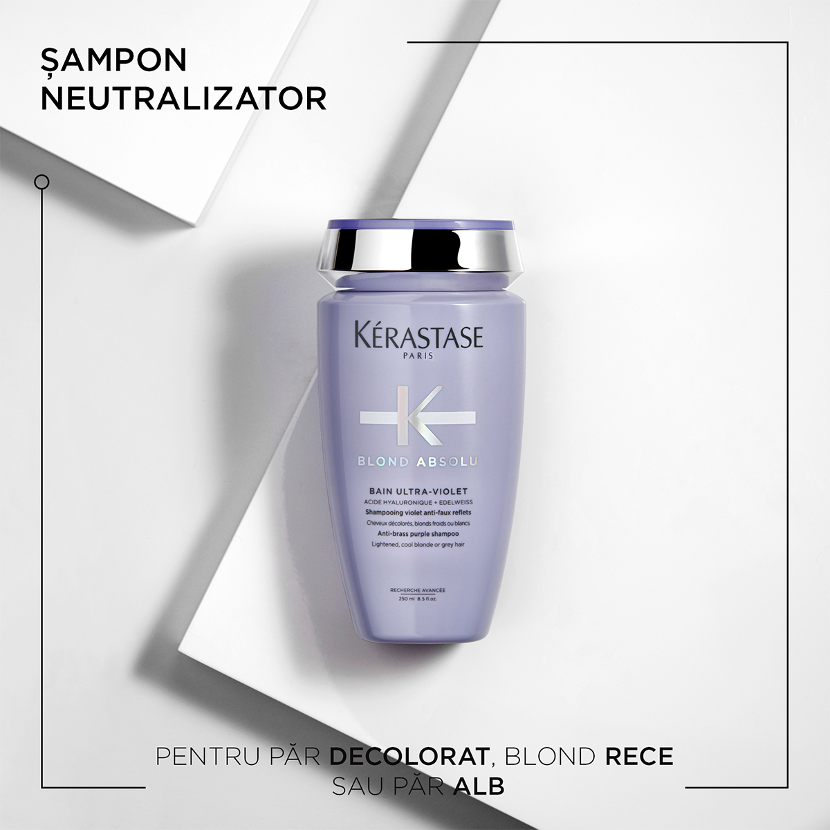 Șampon neutralizator - Kérastase Blond Absolu Bain Ultra-Violet - Neutralizarea tonurilor galbene - 250ml