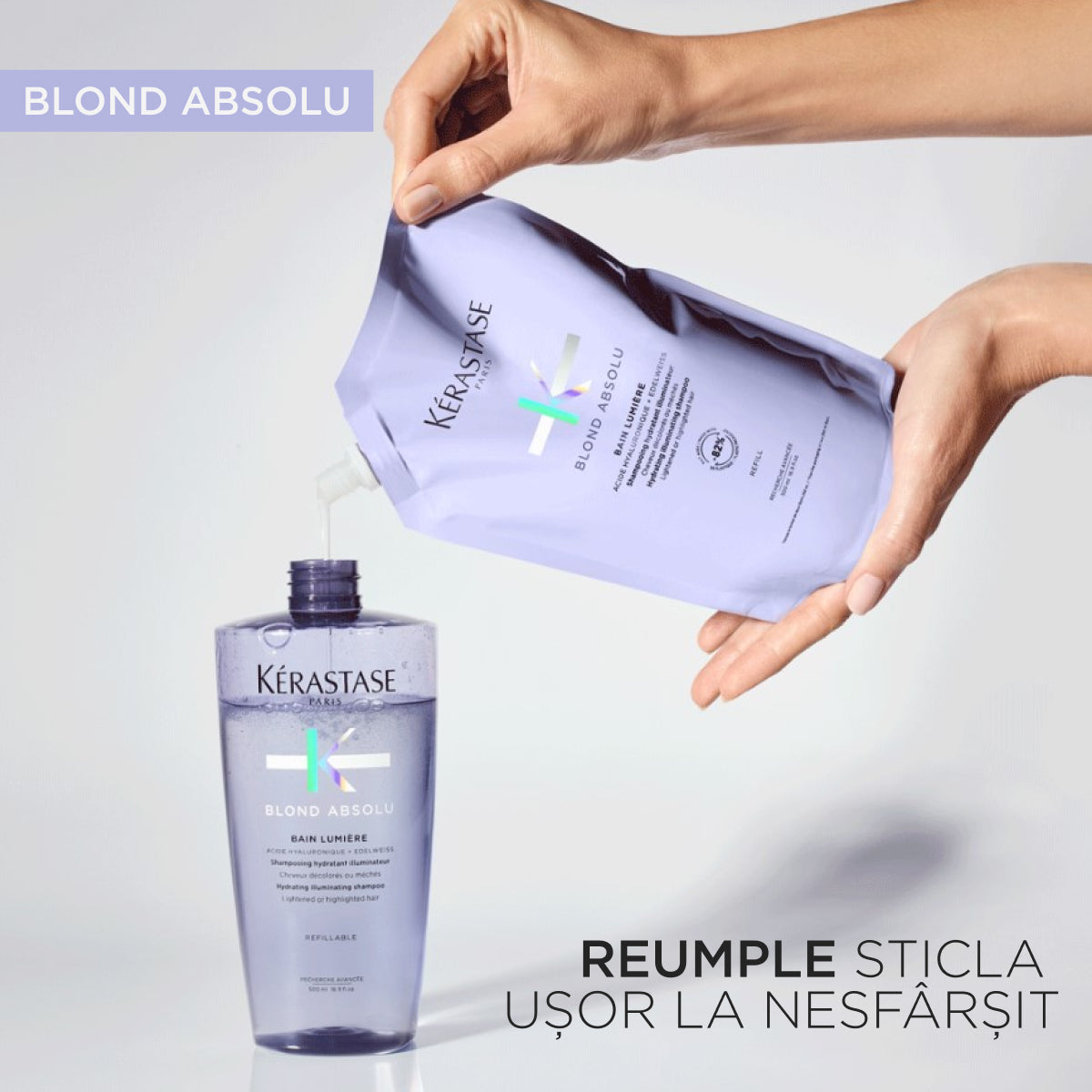 Șampon hidratant iluminator - Kerastase Blond Absolu Bain Lumiere - reîncărcabil 500ml