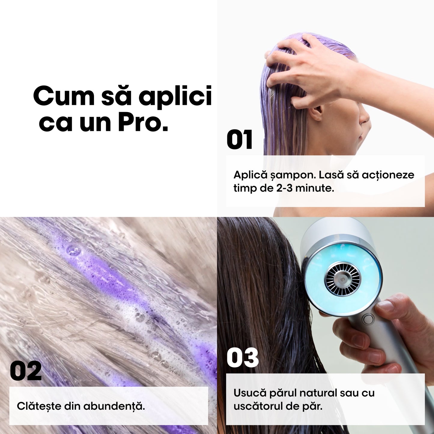 Sampon neutralizator pentru par alb & gri profesional L’Oreal Professionnel SE Silver, pentru a neutraliza tonurile galbene nedorite, cu magneziu si agenti anti-ingalbenire, vegan, 300ml