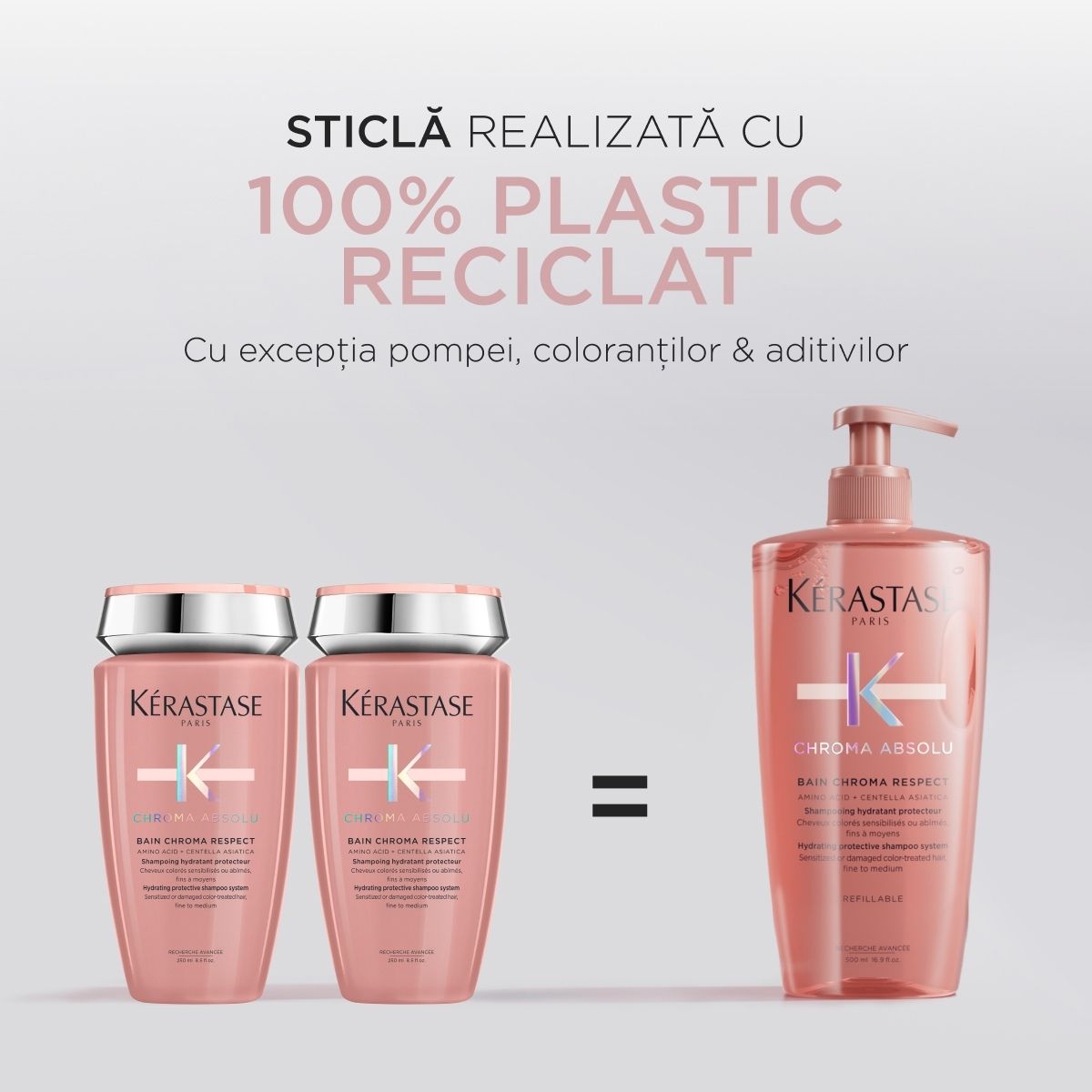 Sampon pentru păr vopsit - Kerastase Chroma Absolu Bain Chroma Respect - pentru pentru toate tipurile de par vopsit, reîncărcabil 500ml