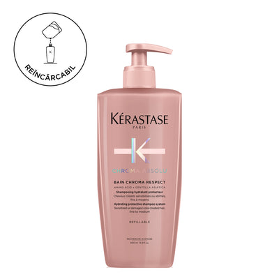 Shampoo for color-treated hair - Kerastase Chroma Absolu Bain Chroma Respect - for all types of color-treated hair, refillable 500ml