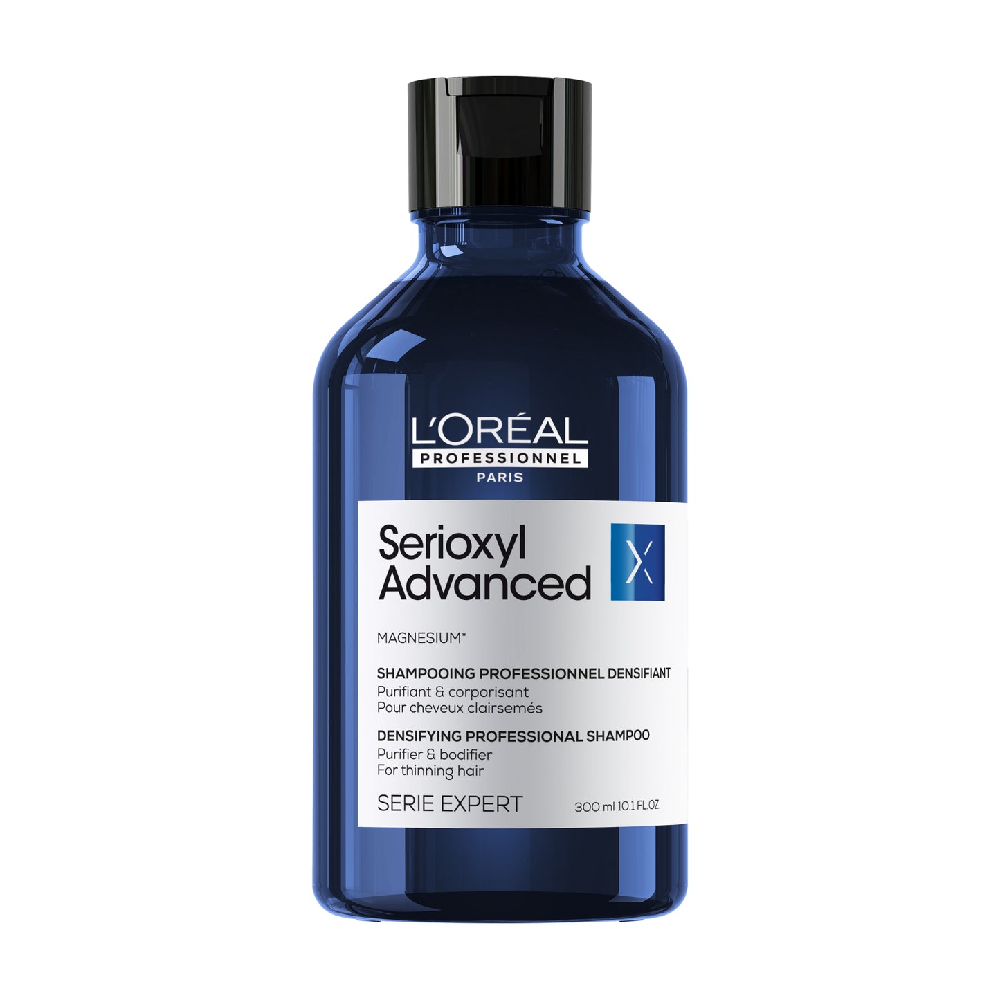 Sampon purificator pentru mai multa densitate, pentru par fin L'Oréal Professionnel Serie Expert Serioxyl Advanced, cu magneziu, aprobat dermatologic, fara siliconi si alcool, 300ml