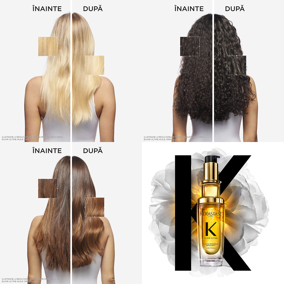 Ulei de păr reîncărcabil - Kerastase L’Huile Originale Elixir Ultime Refillable - Strălucire și netezire - 75ml