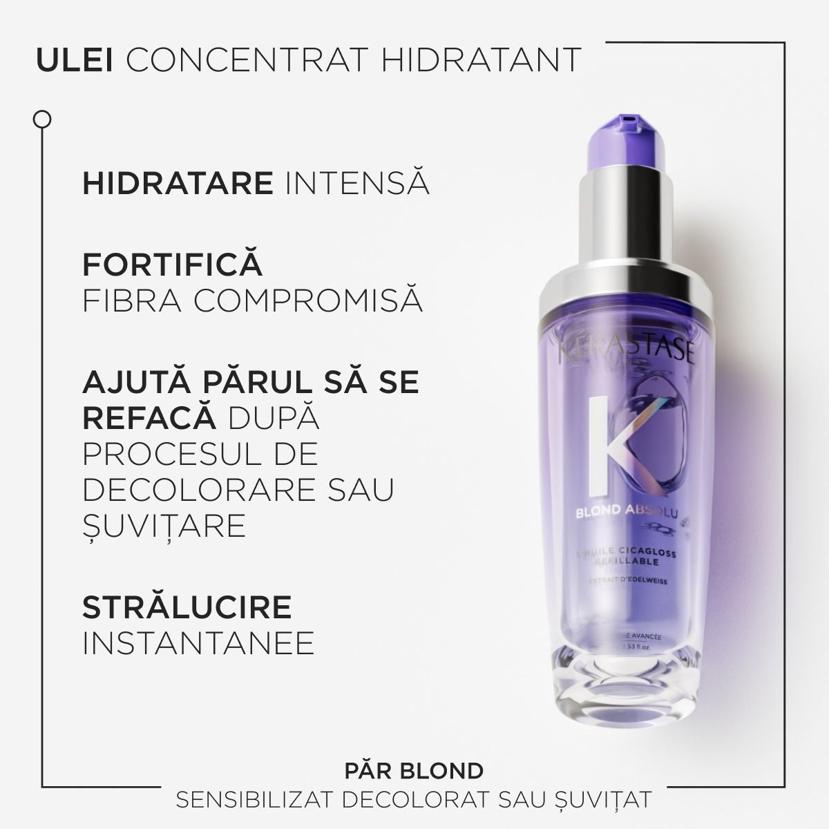 Ulei Pentru Par Blond Reincarcabil - Kerastase Blond Absolu L'Huile Cicagloss 75ml