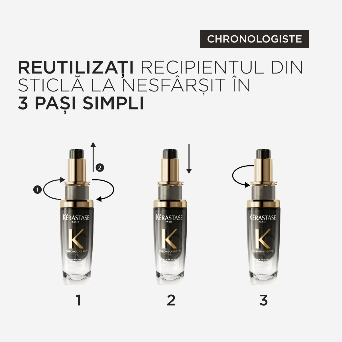 Ulei de păr reîncărcabil - Kerastase Chronologiste Huile de Parfum - ulei parfuma de păr revitalizează și hidratează 75ml