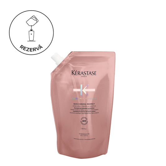 Rezervă șampon hidratant pentru toate tipurile de păr vopsit - Kerastase Chroma Absolu Bain Chroma Respect, 500ml