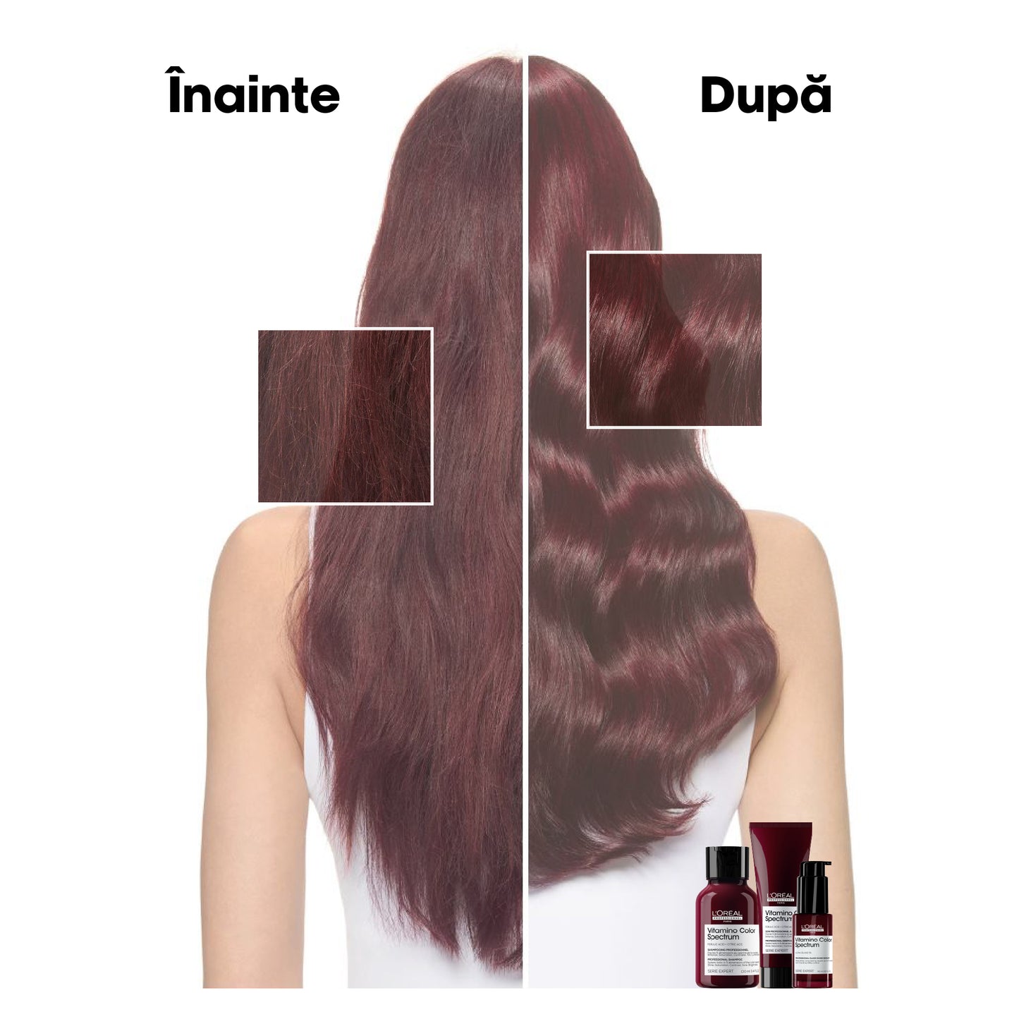 Serum pentru par vopsit L’Oreal Professionnel SE Vitamino Color Spectrum Glass Shine, par stralucitor efect de oglinda, hidratare, protectie UV & termica 230°C, anti-frizz, fara sulfati, vegan, 50ml