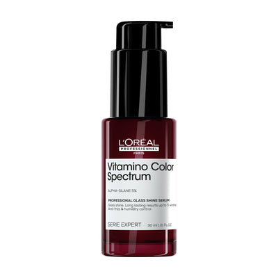 L'Oreal Professionnel SE Vitamino Color Spectrum Glass Shine Serum for Color-Treated Hair, mirror-shine effect, hydration, anti-frizz, UV&heat protection, sulfate-free, vegan, 30ml