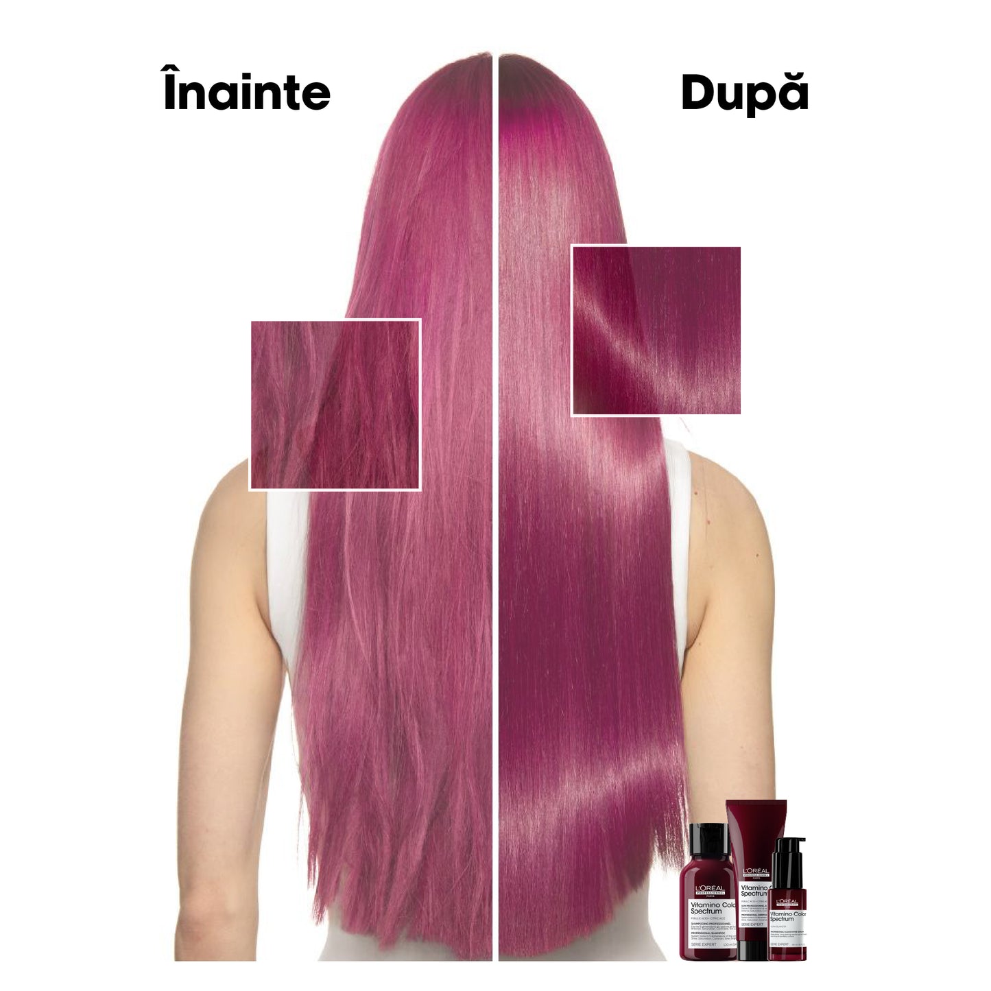 Serum pentru par vopsit L’Oreal Professionnel SE Vitamino Color Spectrum Glass Shine, par stralucitor efect de oglinda, hidratare, anti-frizz, protectie UV&termica fara sulfati, vegan, 30ml