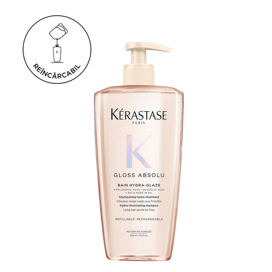 Sampon reincarcabil Kerastase Gloss Absolu Bain Hydra-Glaze, cu efect anti-electrizare, 500ml