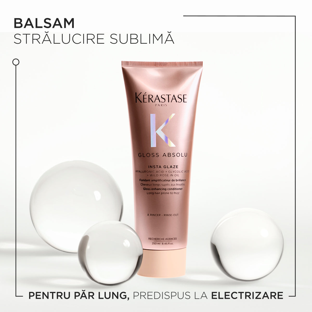 Balsam de par Kerastase Gloss Absolu Insta Glaze, cu efect anti-electrizare, 250ml