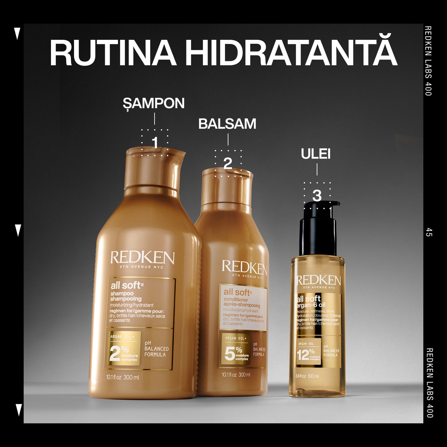 Ulei de par Redken All Soft Argan-6 cu ulei de Argan pentru par uscat, 100ml