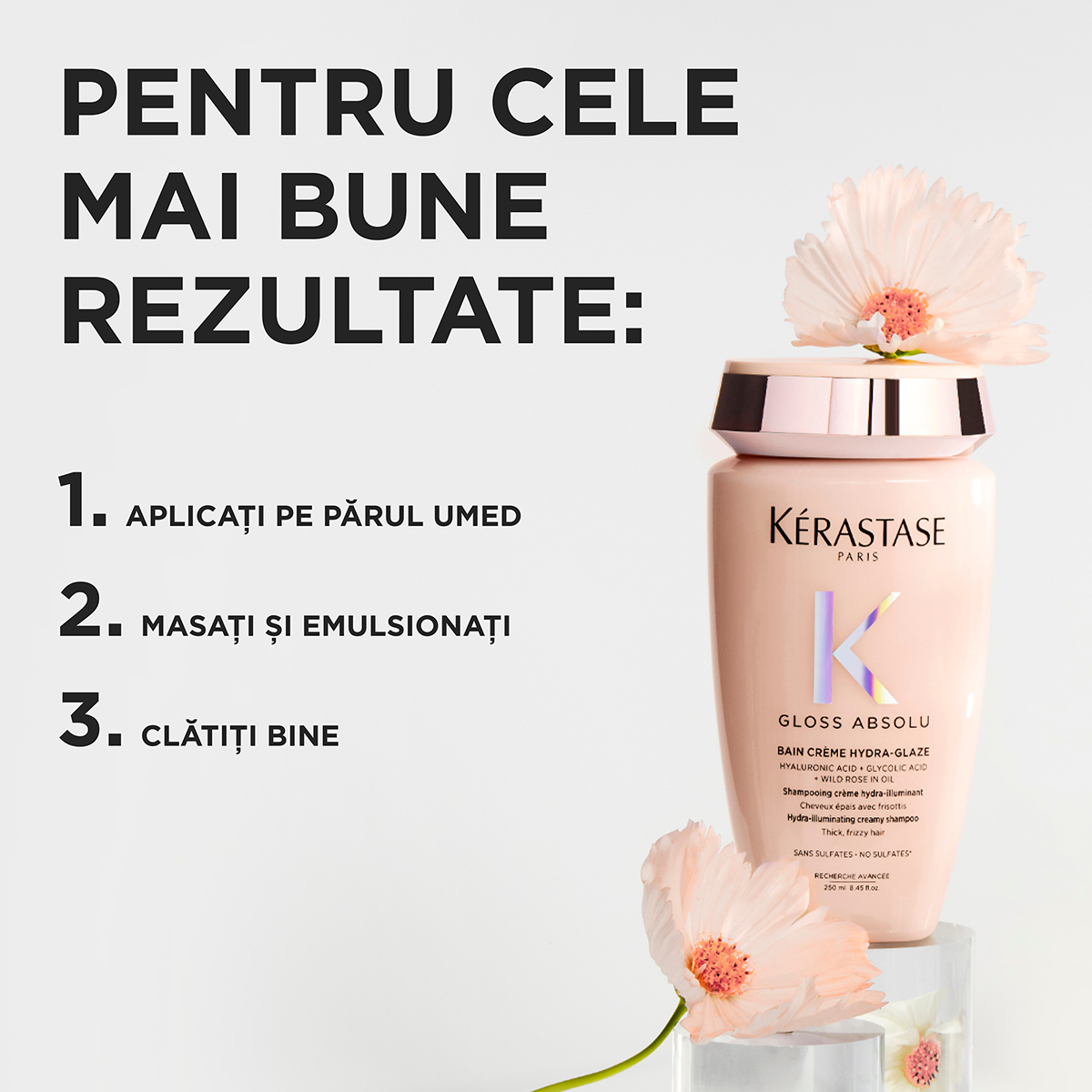 Shampoo for medium/thick hair prone to frizz Kerastase Gloss Absolu Bain Creme Hydra-Glaze 80ml