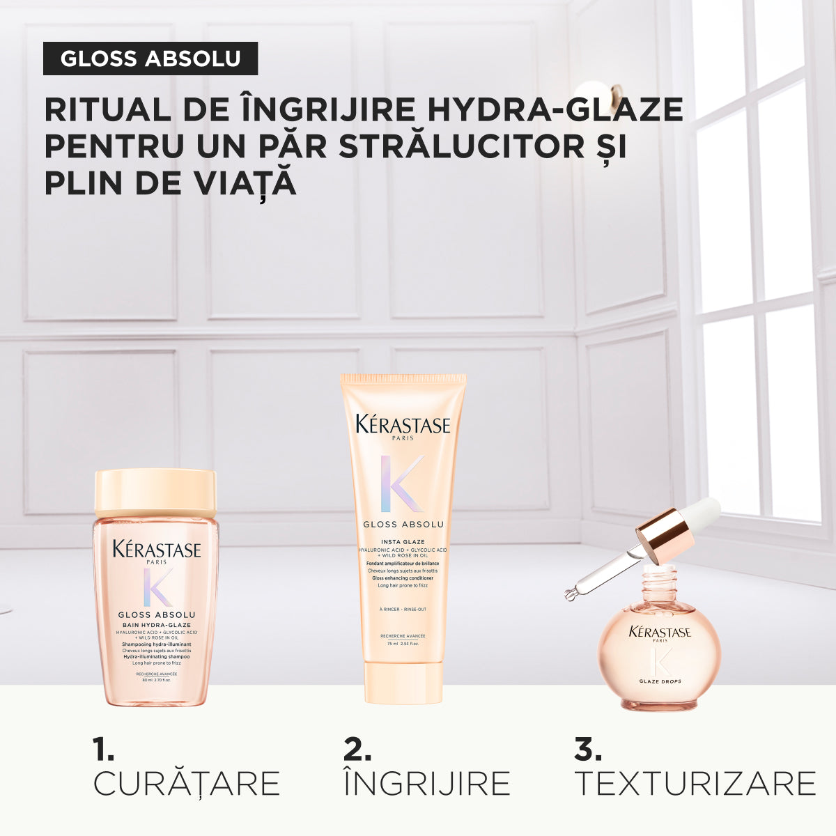 Set Kérastase Gloss Absolu Oil Holidays 2025 - Ritual de ingrijire hydra-glaze pentru un par stralucitor si plin de viata