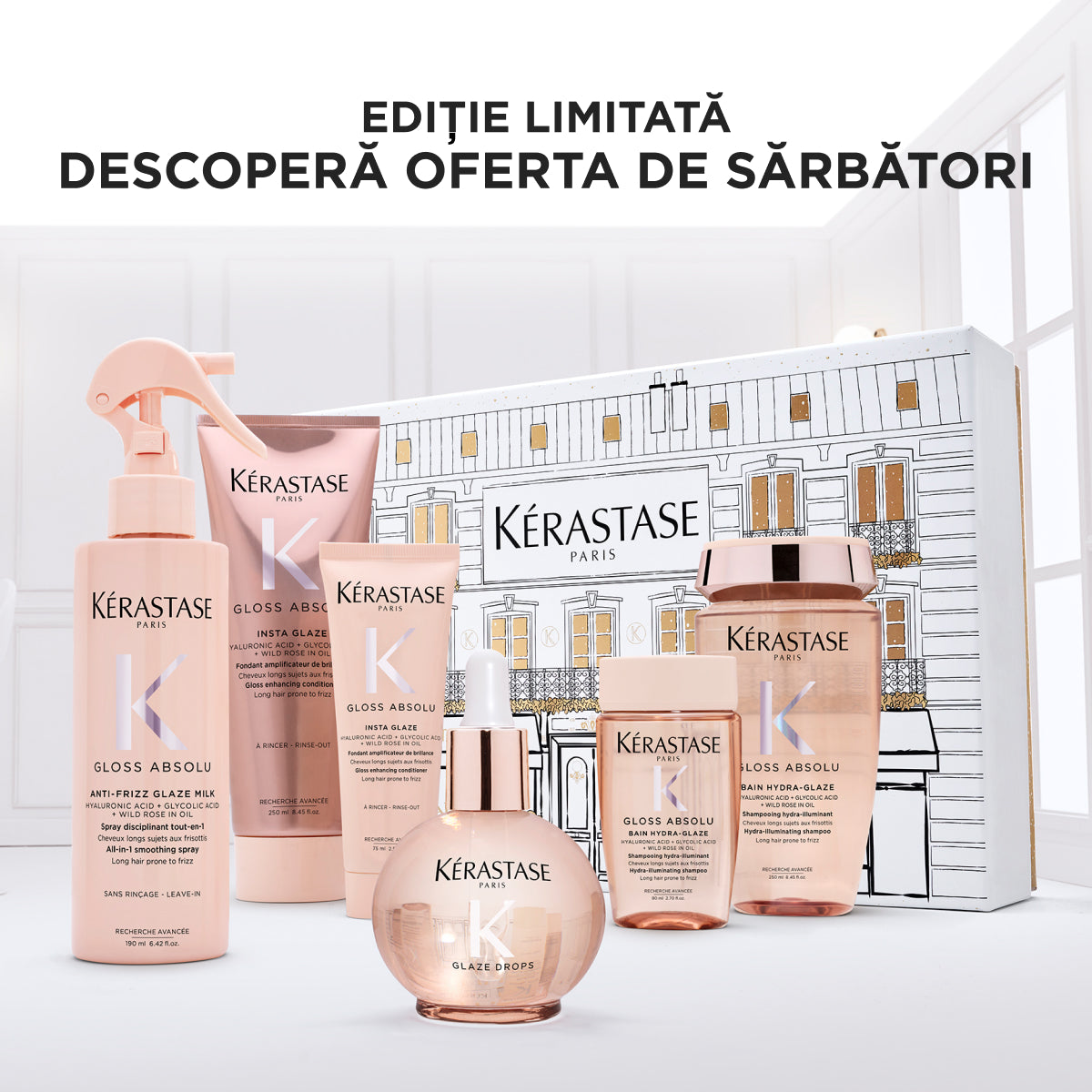 Set Kérastase Gloss Absolu Oil Holidays 2025 - Ritual de ingrijire hydra-glaze pentru un par stralucitor si plin de viata