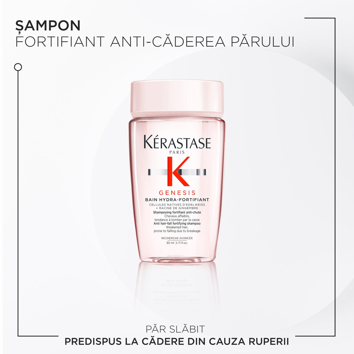 Set Kérastase Genesis Bain Hydra-Fortifiant 80ml + Fondant Renforçateur 75ml, travel size