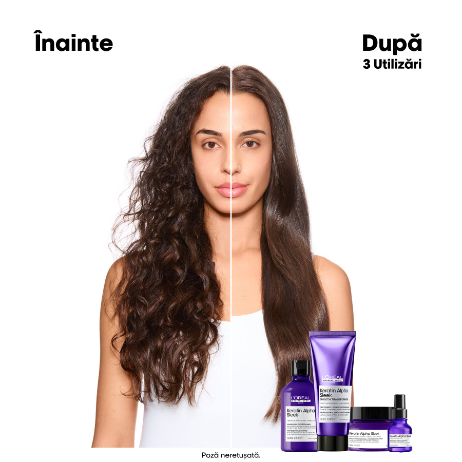 Șampon anti-frizz pentru păr rebel — L'Oréal Professionnel Keratin Alpha Sleek 500ml