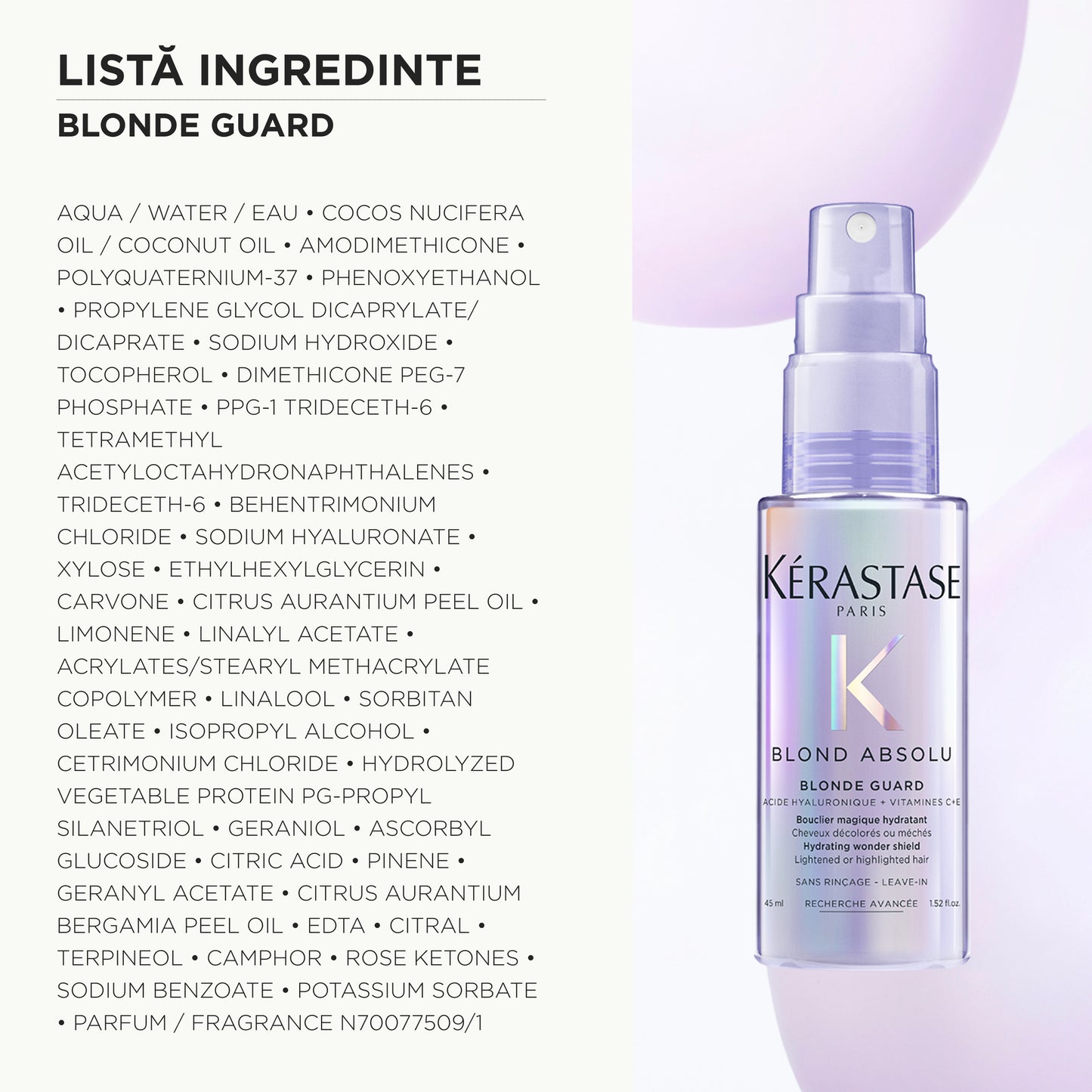 Kérastase Blond Guard – Leave-in Treatment for Blonde Hair, Hydration & Shine 45ml