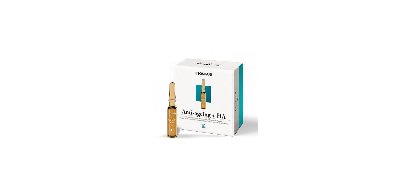 Set fiole anti-imbatranire cu acid hialuronic Toskani Anti-ageing + HA 15x2ml