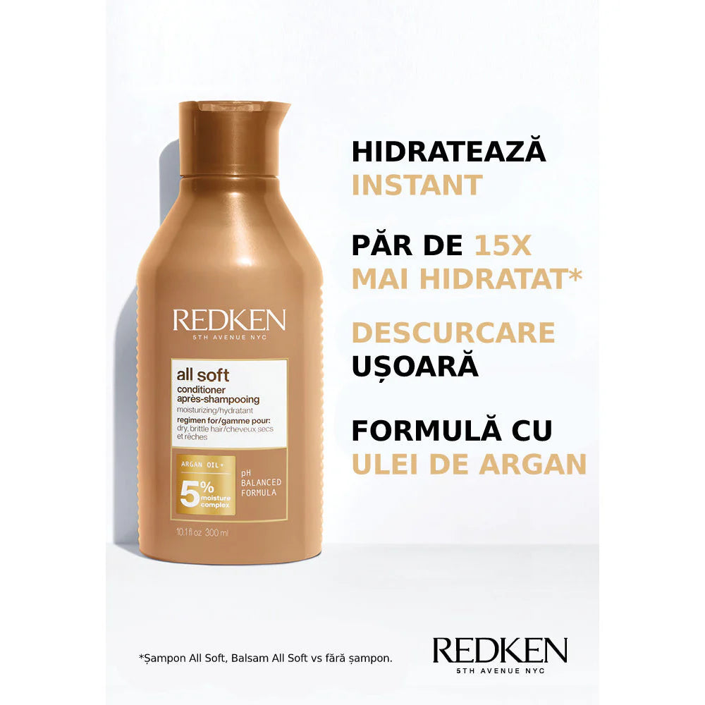 Balsam cu Ulei de Argan Pentru Parul Uscat - Redken All Soft Conditioner 300ml
