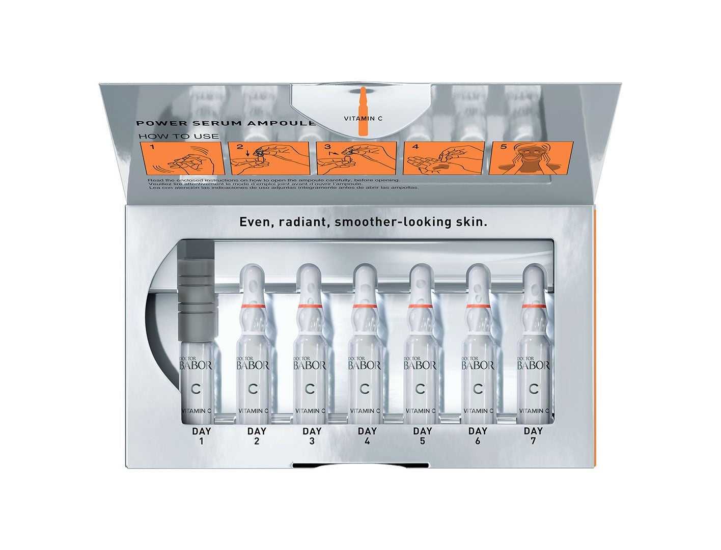 Fiole cu ser pentru fata anti-rid si pentru luminare, Babor Power Serum Ampoules Vitamina C