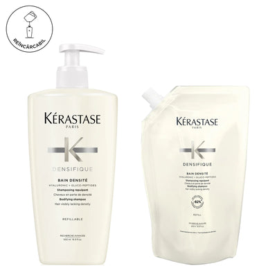 Kérastase Densifique Bain Densite 1000ml Pack - Refillable Shampoo 500ml and Refill 500ml