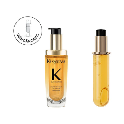 Kerastase Elixir Ultime Huile Originale Set - Refillable Hair Oil 75ml and Reserve 75ml