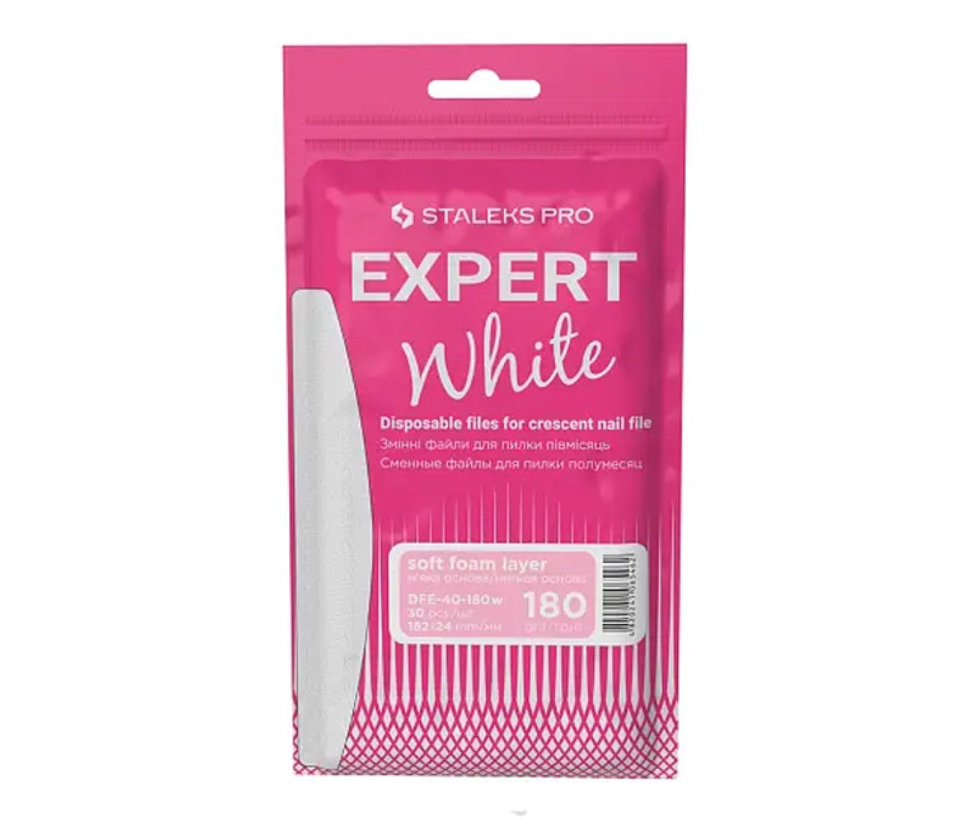 Staleks PRO Expert White Soft foam layer DFE-40-180w, 30buc