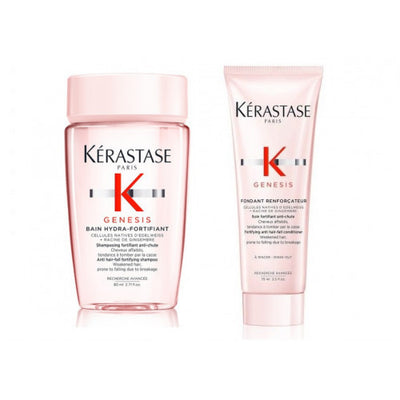 Kérastase Genesis Bain Hydra-Fortifiant 80ml + Fondant Renforçateur 75ml Set, travel size