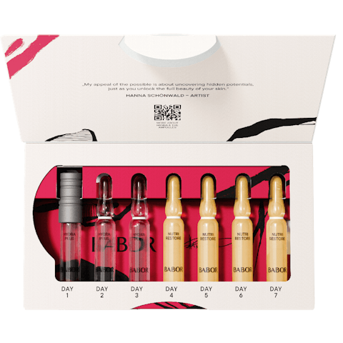 Set fiole pentru hidratare si hranire, Babor X Hanna Schonwald Hydra Nourishing Ampoule Serum Concentrate 7 x 2ml
