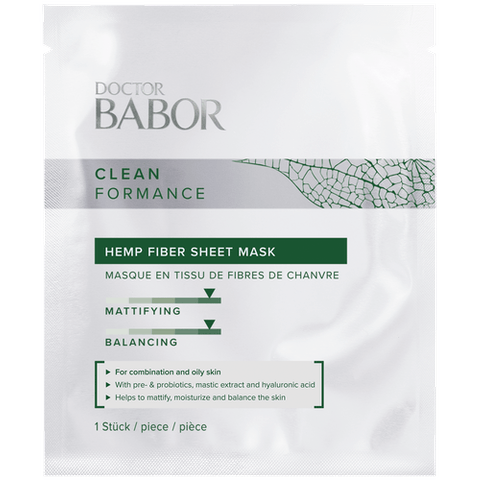 Mască cu fibră de cânepă - DOCTOR BABOR Hemp Fiber Sheet Mask - Calmarea și regenerarea pielii - 1 bucată