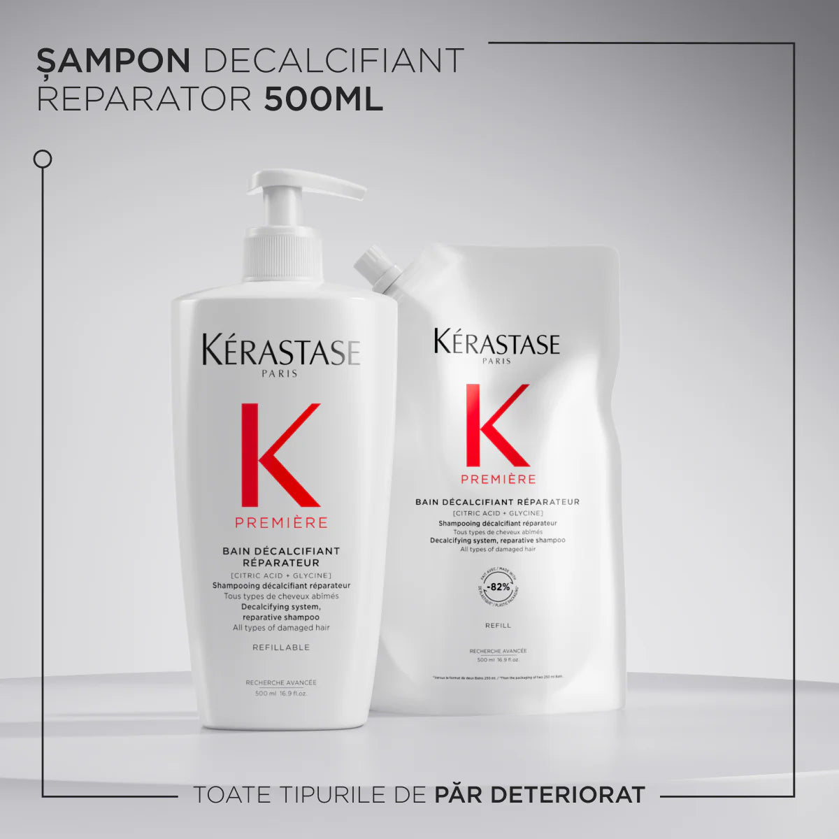 Set Kerastase Premiere Sampon Bain Decalcifiant Reparateur 500ml + rezerva 500ml