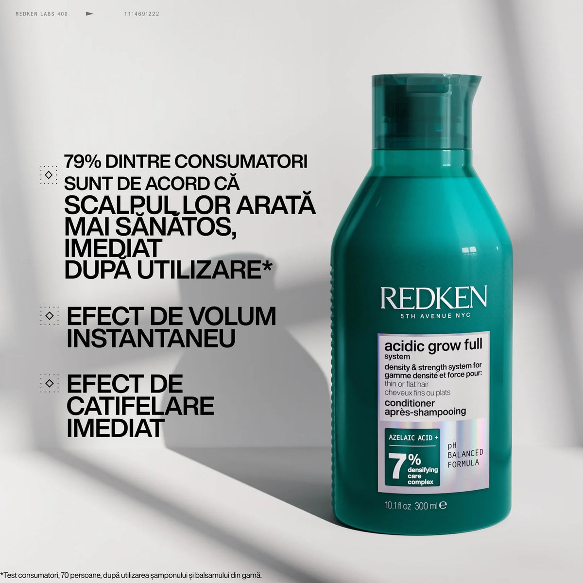Redken Acidic Grow Full System – set densificator pentru păr fin: șampon 300 ml + balsam 300 ml + serum 100 ml