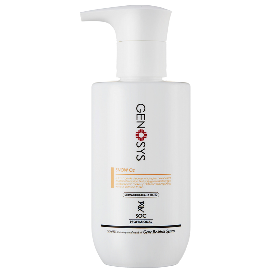 Genosys Snow O2 Cleanser 180ml – Korean Cleansing Gel with Active Oxygen for Clean and Radiant Skin