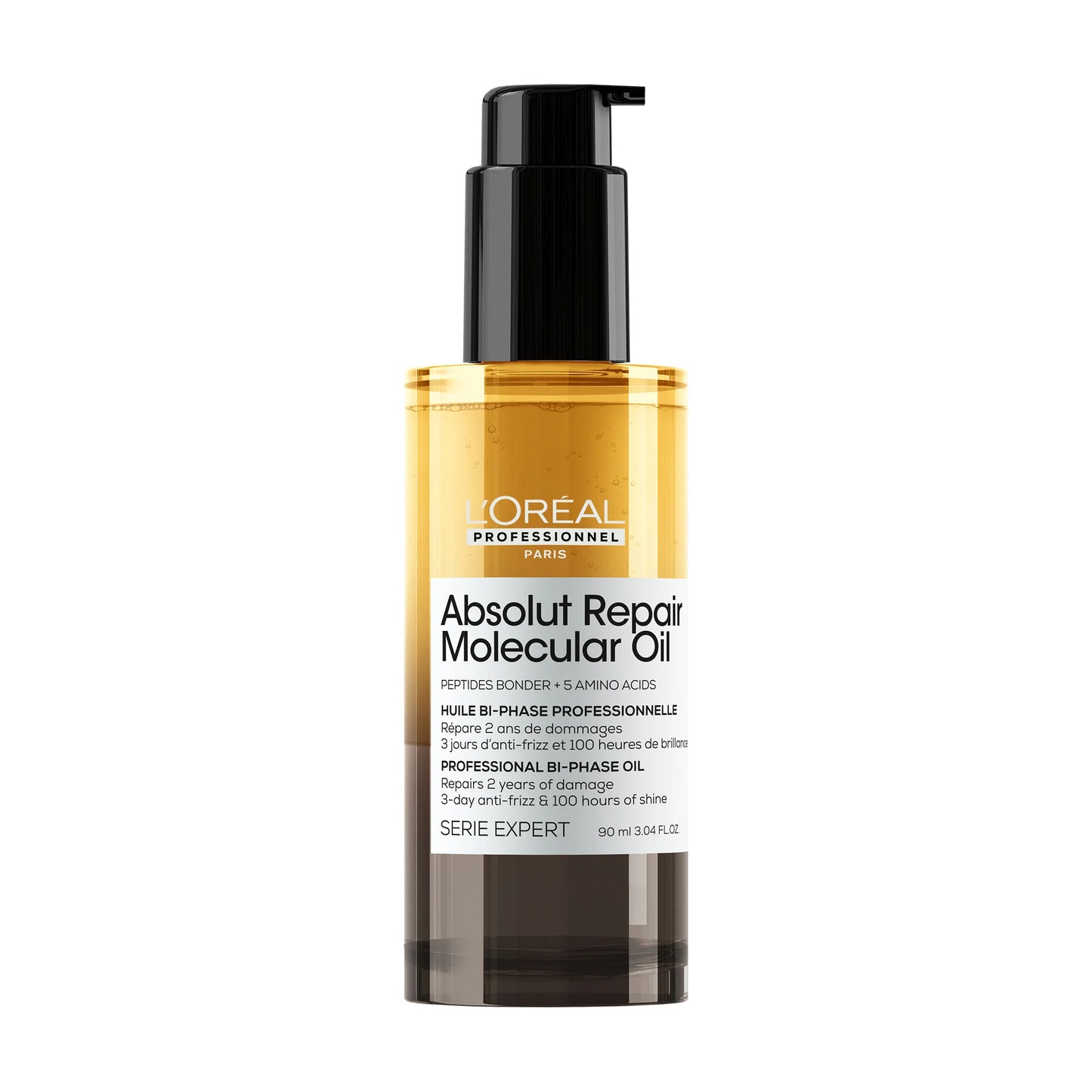Ulei de par bifazic L’Oreal Professionnel SE Absolut Repair Molecular Oil, efect anti-frizz, nu necesita clatire, fara sulfati, 90ml