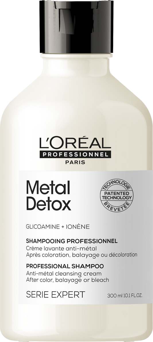 Șampon-cremă pentru detoxifiere - L’Oreal Professionnel Metal Detox - actioneaza impotriva ruperii parului si mentine culoarea, pentru toate tipurile de par decolorat, colorat sau balayage, FARA SULFATI - 300 ml