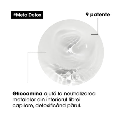 Masca de par L'Oréal Professionnel Serie Expert Metal Detox cu sistem de protectie anti-depunere a metalelor, toate tipurile de par decolorat, colorat sau balayage 250 ml