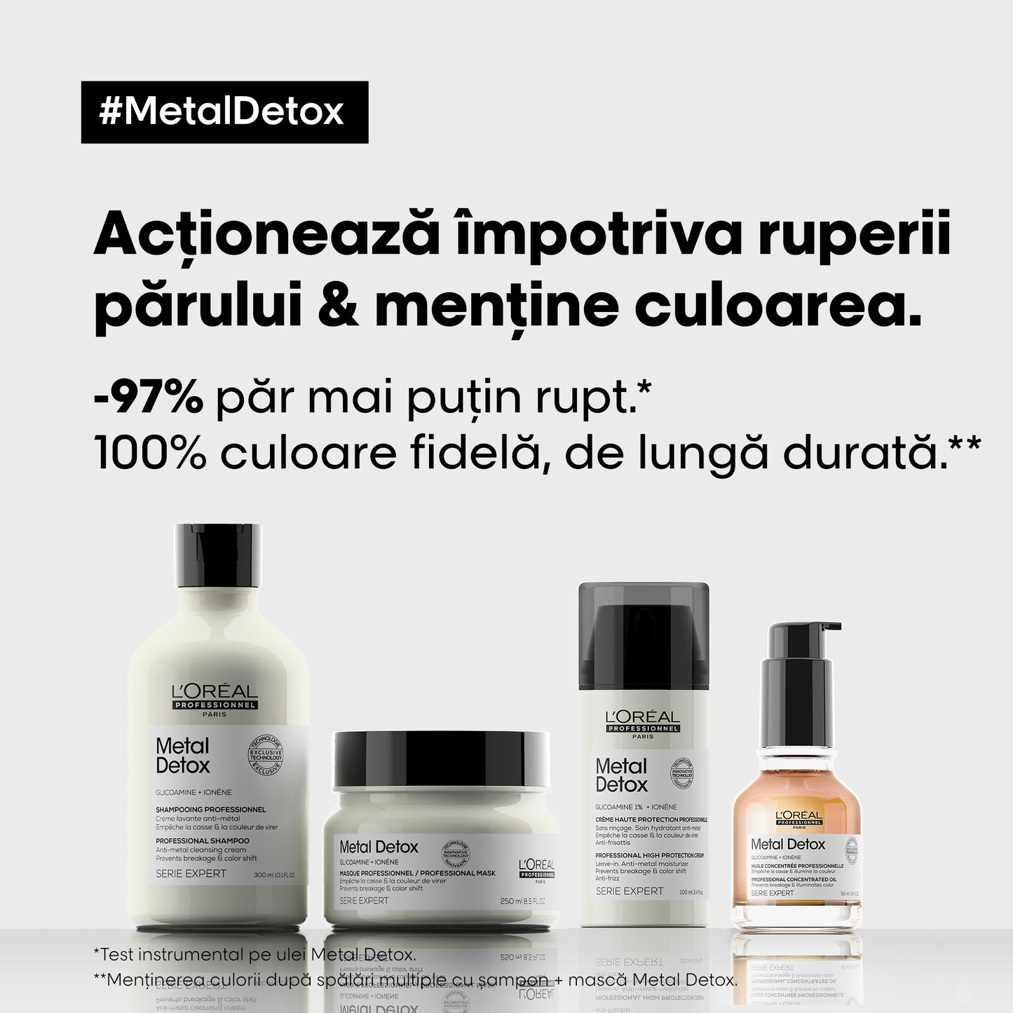 Crema profesionala fara clatire, L’Oreal Professionnel SE Metal Detox, hidratanta, cu protectie termica si UV, actioneaza impotriva ruperii parului & mentine culoarea, textura cremoasa, pentru toate tipurile de par, 100ml
