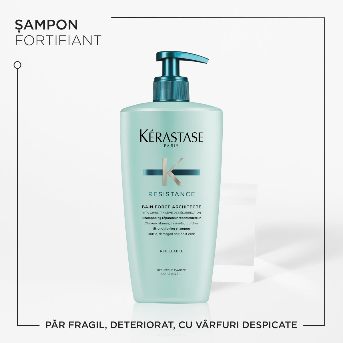 Sampon reparator reincarcabil Kérastase Resistance Bain Force Architecte 500 ml