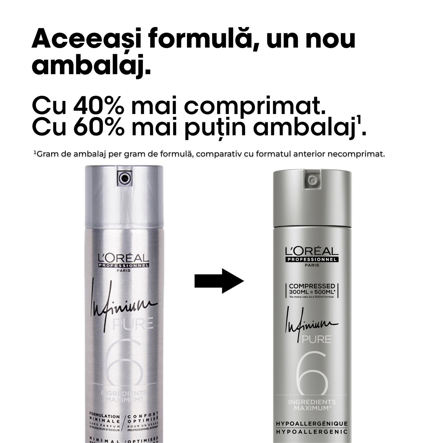 Fixativ profesional L’Oréal Professionnel Tecni.Art Infiniul Pure Strong – fixare puternică, control de lungă durată 300ml