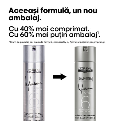 Fixativ profesional L’Oréal Professionnel Tecni.Art Infiniul Pure Strong – fixare puternică, control de lungă durată 300ml