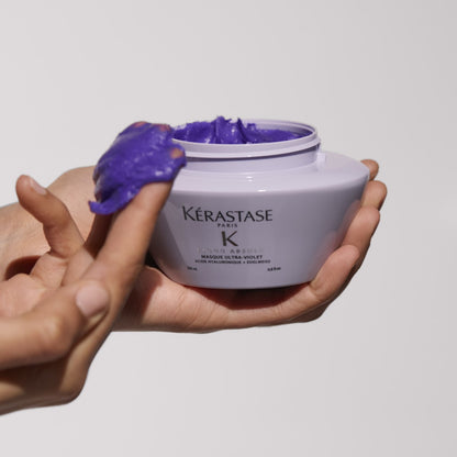Mască de păr - Kérastase Blond Absolu Masque Ultra-Violet - Neutralizarea tonurilor galbene - 200ml