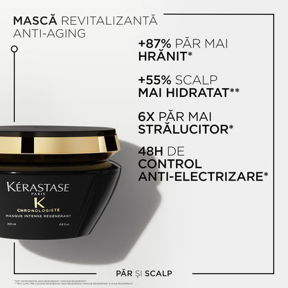 Mască regeneratoare pentru păr - Kérastase Chronologiste Masque Intense Regenerant - Regenerare și revitalizare intensă - 200ml