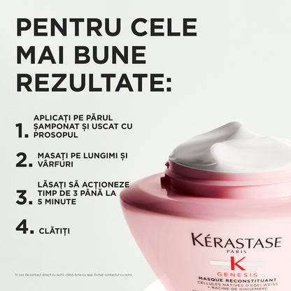 Strengthening mask for weakened hair - Kérastase Genesis Masque Reconstituant - Repair and strengthening - 200ml