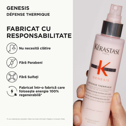 Fortifying cream with thermal protection - Kérastase Genesis Defense Thermique - Protection and strengthening for weakened hair - 150ml