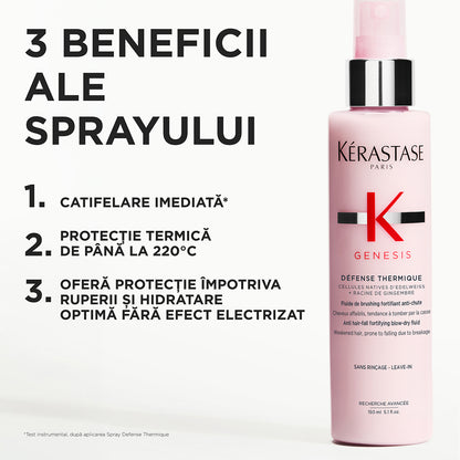 Fortifying cream with thermal protection - Kérastase Genesis Defense Thermique - Protection and strengthening for weakened hair - 150ml