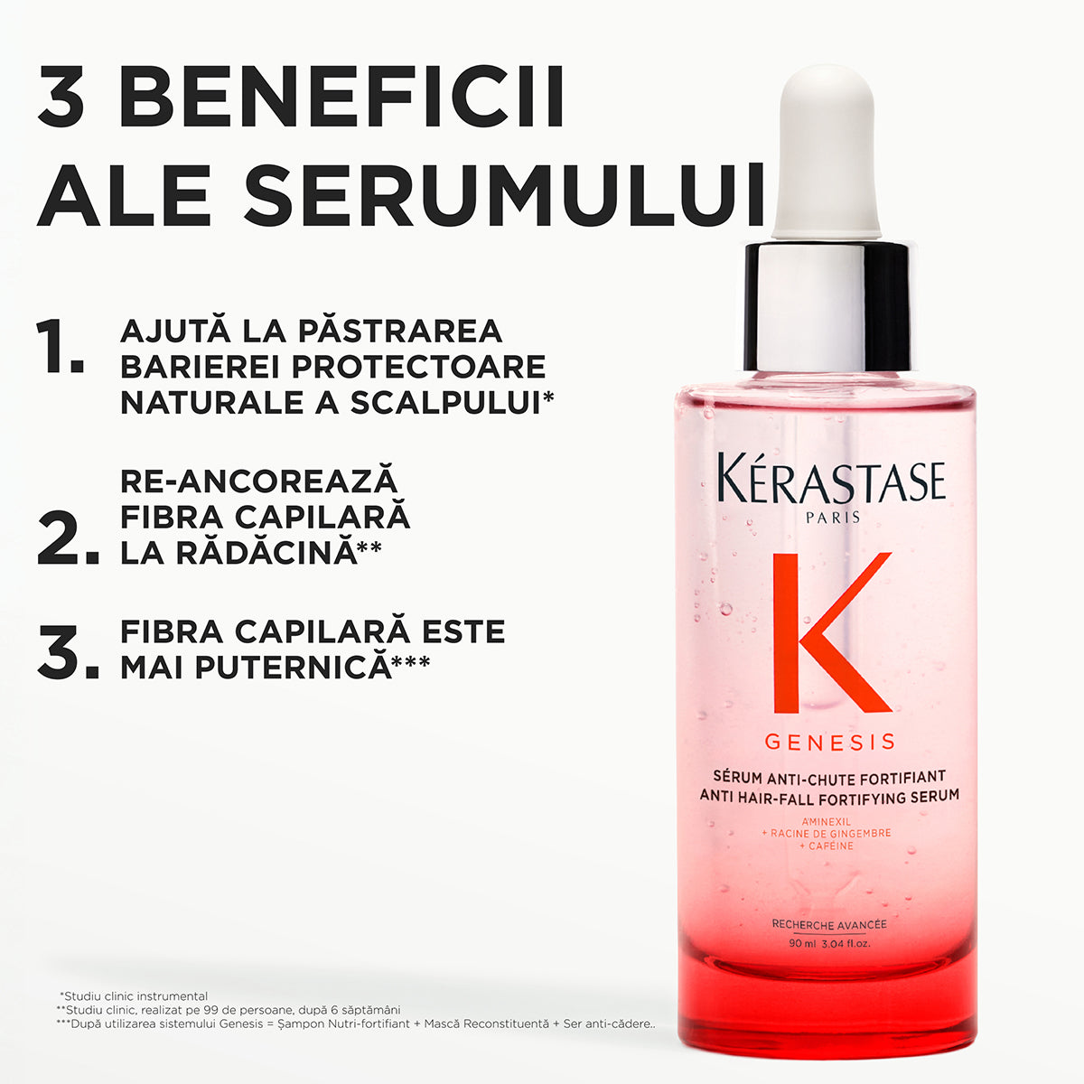 Set Kérastase Genesis Trio Anti-Chute Fortifiant – 3×90ml | Serum fortifiant împotriva căderii părului